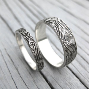 BARNWOOD cedar woodgrain ring faux bois mens 6mm sterling silver wedding band Made to Order image 5