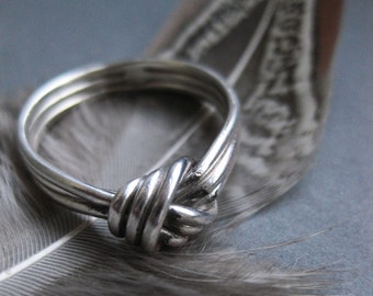 KNOTTED TRIO sterling silver knot ring Ready to Ship