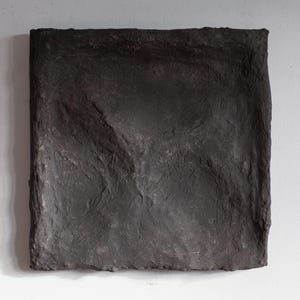 Wabi Sabi Wall Sculpture, Plaster Wall Art, Japandi Artwork, Biomorphic Wall Hanging, Charcoal Black Organic Painting, Textured Dark Art
