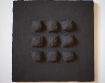 Wabi Sabi Wall Art | Japandi Decor Art | Black Minimalist Art | 3D Wall Art | Textured Wall Art | Minimal Wall Decor | Minimal Black Art