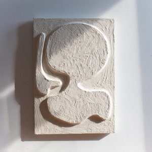 Japandi Wall Art For Textured Artwork Lover, Plaster Wall Art For Wabi Sabi Interior, White Boho Wall Hanging, Abstract Relief Sculpture