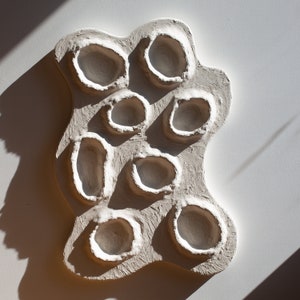 Arte de pared Wabi Sabi - Pintura de textura de yeso - Escultura de pared 3D japonesa - Arte abstracto moderno - Escultura en relieve en obras de arte de forma orgánica