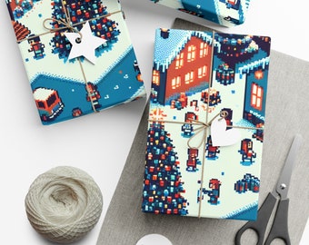 8 bit Christmas Wrap Papers