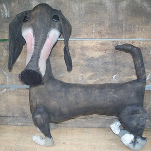 Primitive Doll Dog Foot Long Weiner Dog image 3