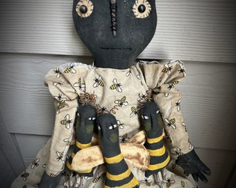 Primitive Doll Bumblebee and babies ready to ship