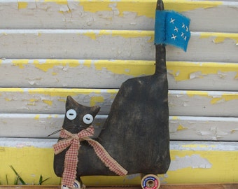 Primitive Americana Patriotic Cat Pull Toy