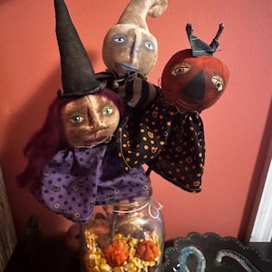 Primitive Halloween Crock Sticks