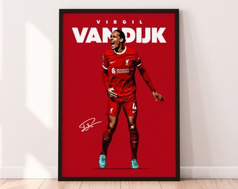 Virgil Poster, Virgil van Dijk 4K Printable Poster, Liverpool Soccer Poster, Football Print, Sport Gift, Digital Download.