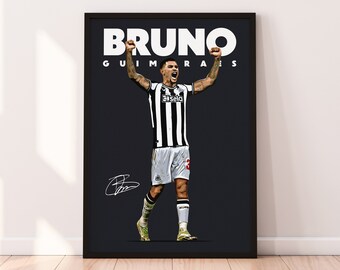 Guimaraes Poster, Bruno Guimaraes 4K Printable Poster, Newcastle Soccer Poster, Football Print, Teenagers Room Sport Gift, Digital Download.