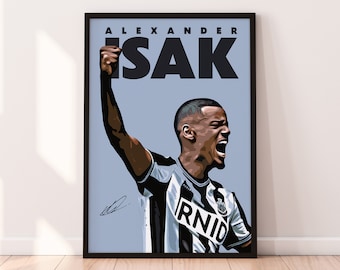 Isak Poster, Alexander Isak 4K Printable Poster, Newcastle Soccer Poster, Football Print, Teenagers Room Sport Gift, Digital Download.