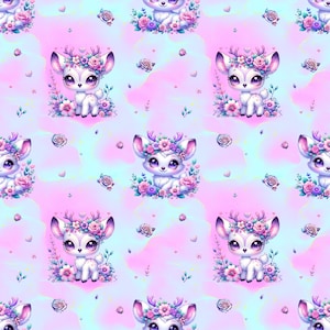 Deer seamless pattern digital file, deer Fabric Design, Baby Pattern, Children&#39;s Seamless, Non-Exclusive