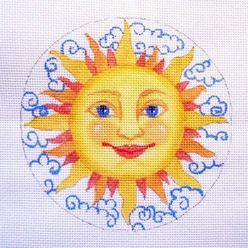 Needlepoint Canvas Handpainted 5 Sun and Sky on 18ct. Etsy