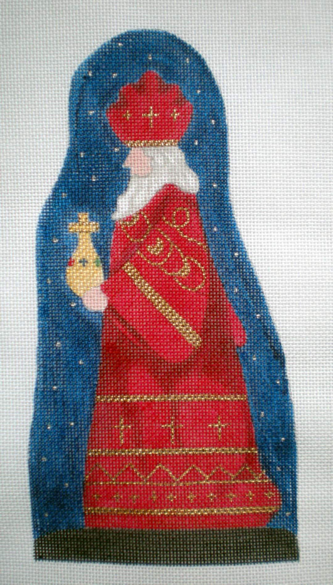 Needlepoint Canvas Handpainted Red Robed Wiseman Nativity on 18ct. - Etsy