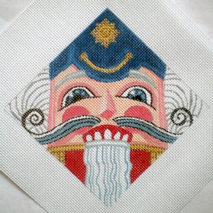 Needlepoint canvas Hand painted Nutcracker in Blue 5.5&quot; on 18ct.