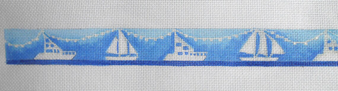 Canvas à Point De Croix - Tug Boat II - Peint à La Main Par Emma Ball - Modèle PEB 007