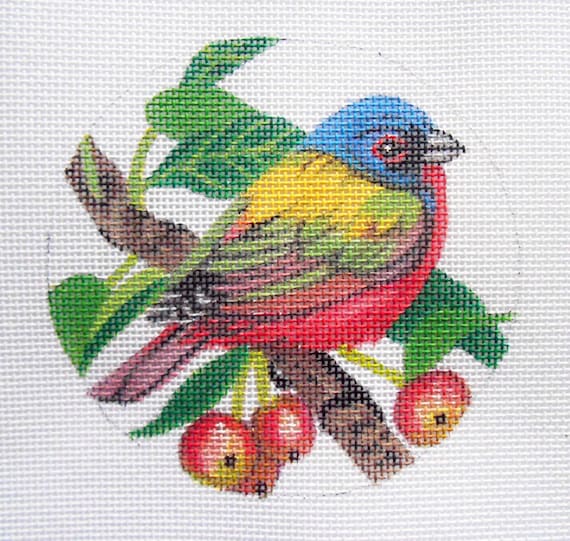 Needlepoint Canvas Handpainted 4 Painted Bunting on Etsy