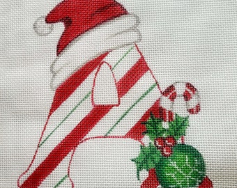 Needlepoint Canvas Handpainted 5" X 5" Christmas Letter " A " on 18ct.