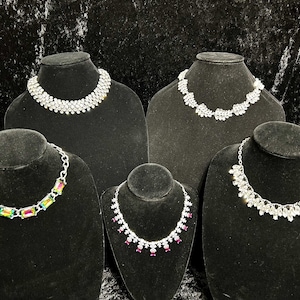 Sparkly Rhinestone Necklace: Vintage Crystal Bling, choose one