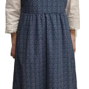 Vestido tipo jersey personalizado para mujer, tallas grandes: S 6 8 M 10 12 L 14 16 XL 18 20 1X 22 24 2X 26 28 3X 30 32. Largo completo, discreto, azul, estampado floral, algodón.