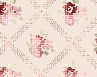 Wideback Fabric Lori Holt cotton quilt by the 1/4 yd 108 wide quilt backing Adore Mercantile Pink floral Riley Blake