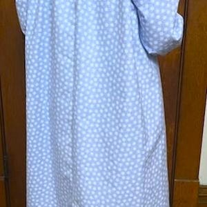 Camisón de franela para mujer, hecho a mano a medida, tallas grandes, petite, regular, alta, larga, completa, modesto, 100% algodón, cuadros azules/florales, S M L XL 1X 2X 3X imagen 5