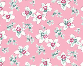 108 inches Wideback or Binding Fabric Precious Petites Pink cotton quilt 1 yard plus wide quilt backing Riley Blake floral