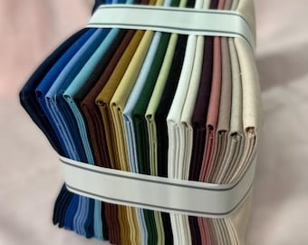 20 pc Fat Quarter Bundle Kona Robert Kaufman fabric Earth Views solid quilting