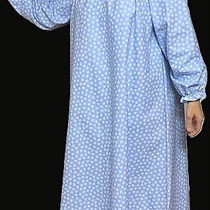 Camisón de franela para mujer, hecho a mano a medida, tallas grandes, petite, regular, alta, larga, completa, modesto, 100% algodón, cuadros azules/florales, S M L XL 1X 2X 3X imagen 3