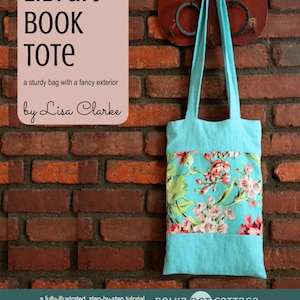 Library Book Tote Sewing Pattern and Tutorial