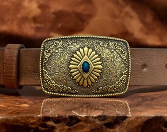 Western Belt Buckle Cowboy Buckle Groomsman Rodeo Floral Style Belt Buckle for Western Belt Country Mens Brother Boyfriend Father's Day Gift