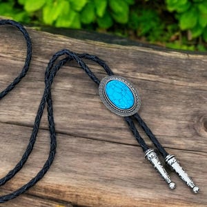 Western Cowboy Stone Bolo Tie for Men Women, Country Texas Cowboy Cowgirl Necktie Accessories with Stone, Rodeo Necklace, Fathers Day Gift
