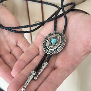 Country Western Cowboy Bolo Tie for Men and Women, Country Cowboy Cowgirl Leather Necktie, Rodeo Necklace, Ranch Gift Dad