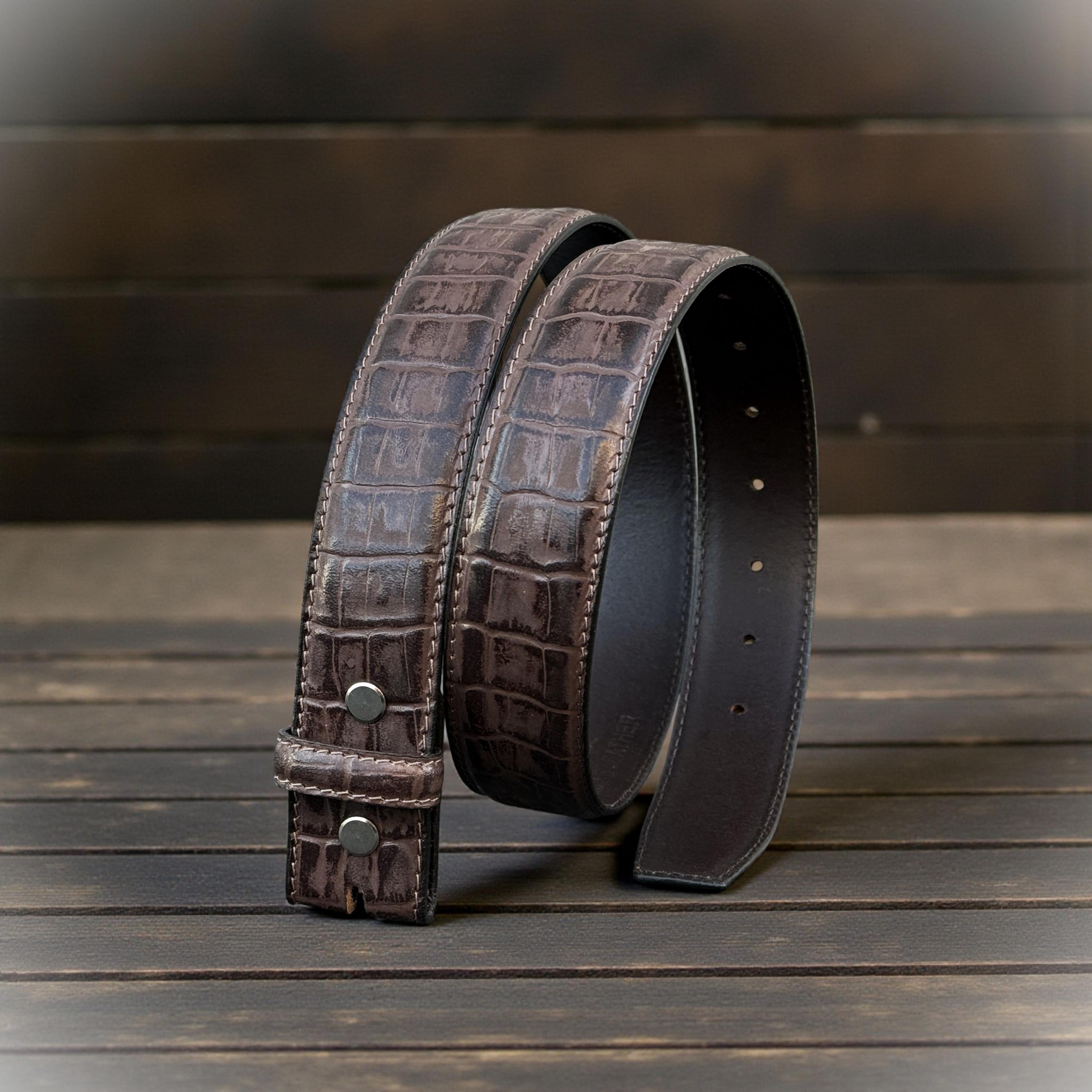 Percy Genuine Full-Grain Cowhide Leather Designer Dress Golf Belt 1-1/8