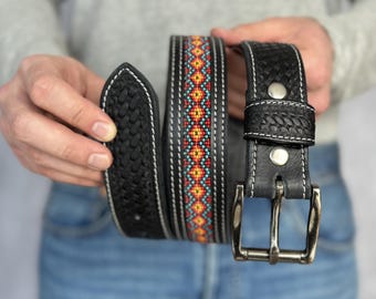 1970s Sultanija Black Genuine Leather Belt Florence Italy  display picture 3