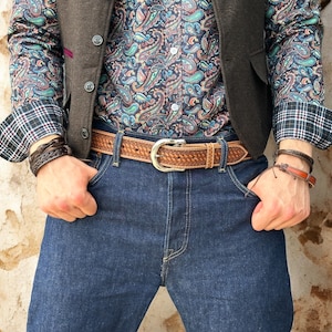 Personalized Western Genuine Leather Tooled Belt For Men Women, Cowboy Cowgirl Embossed Full Grain Leather Belt, Ranch Heavy Duty Belt