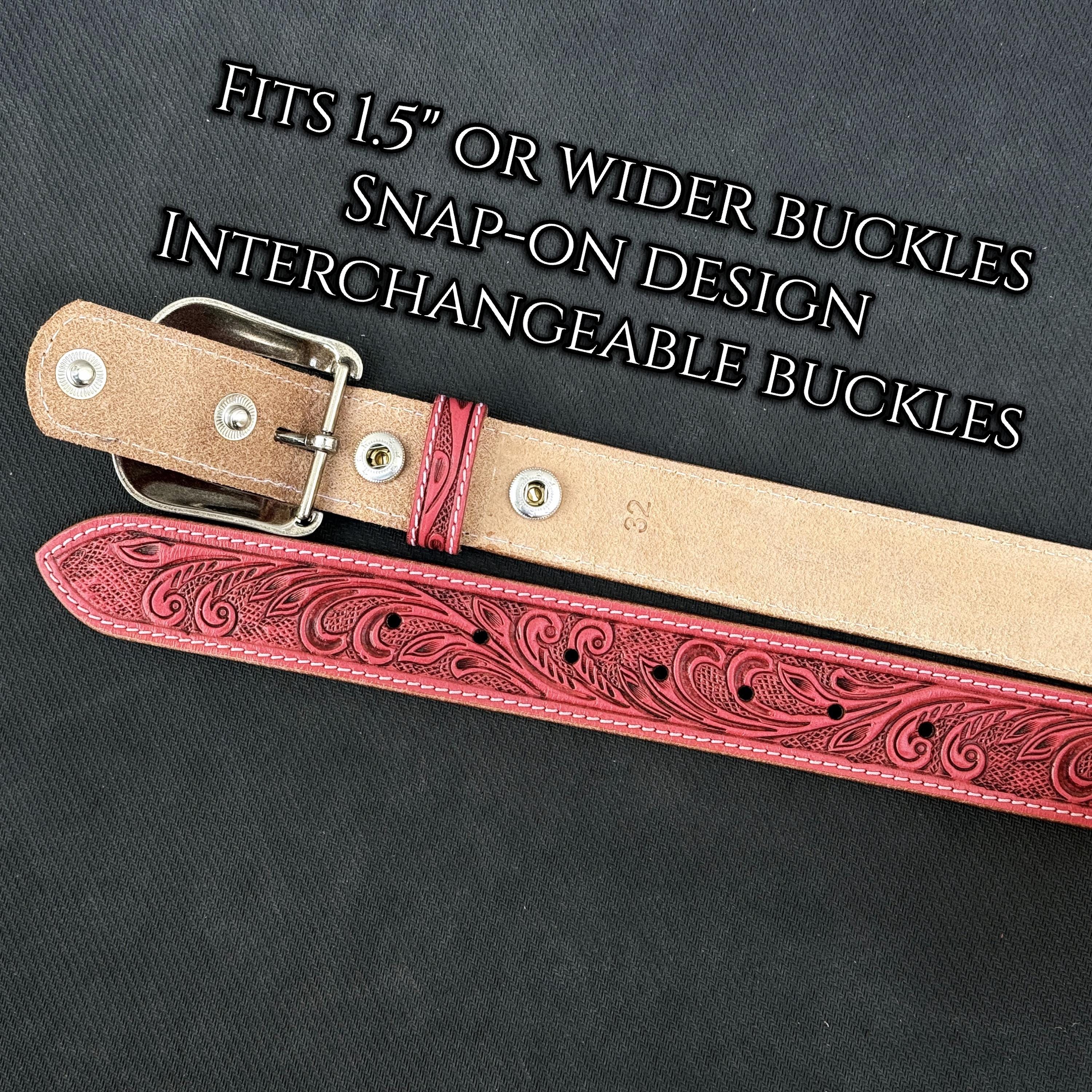 Shannalee Belt Womens 40 Pink Excellent Full Grain Cowhide Leather Made in USA Women main image 3