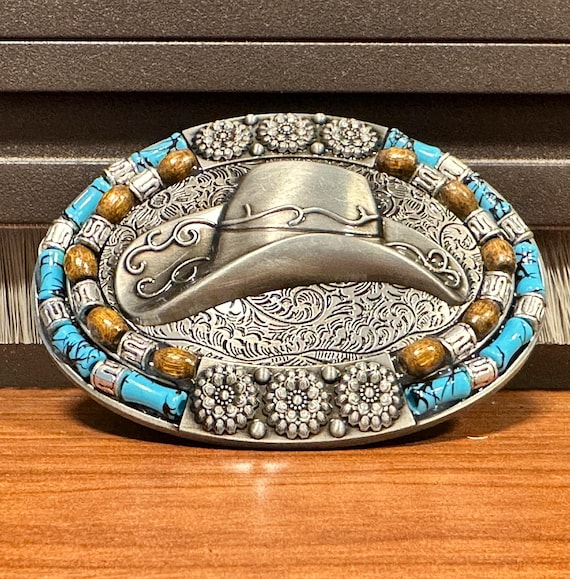 Western Belt Buckle Cowboy Groomsman Rodeo Belt Buckle for Western Belt Men's Belt Gift for Dad Brother Boyfriend For straps 1.5" Wide