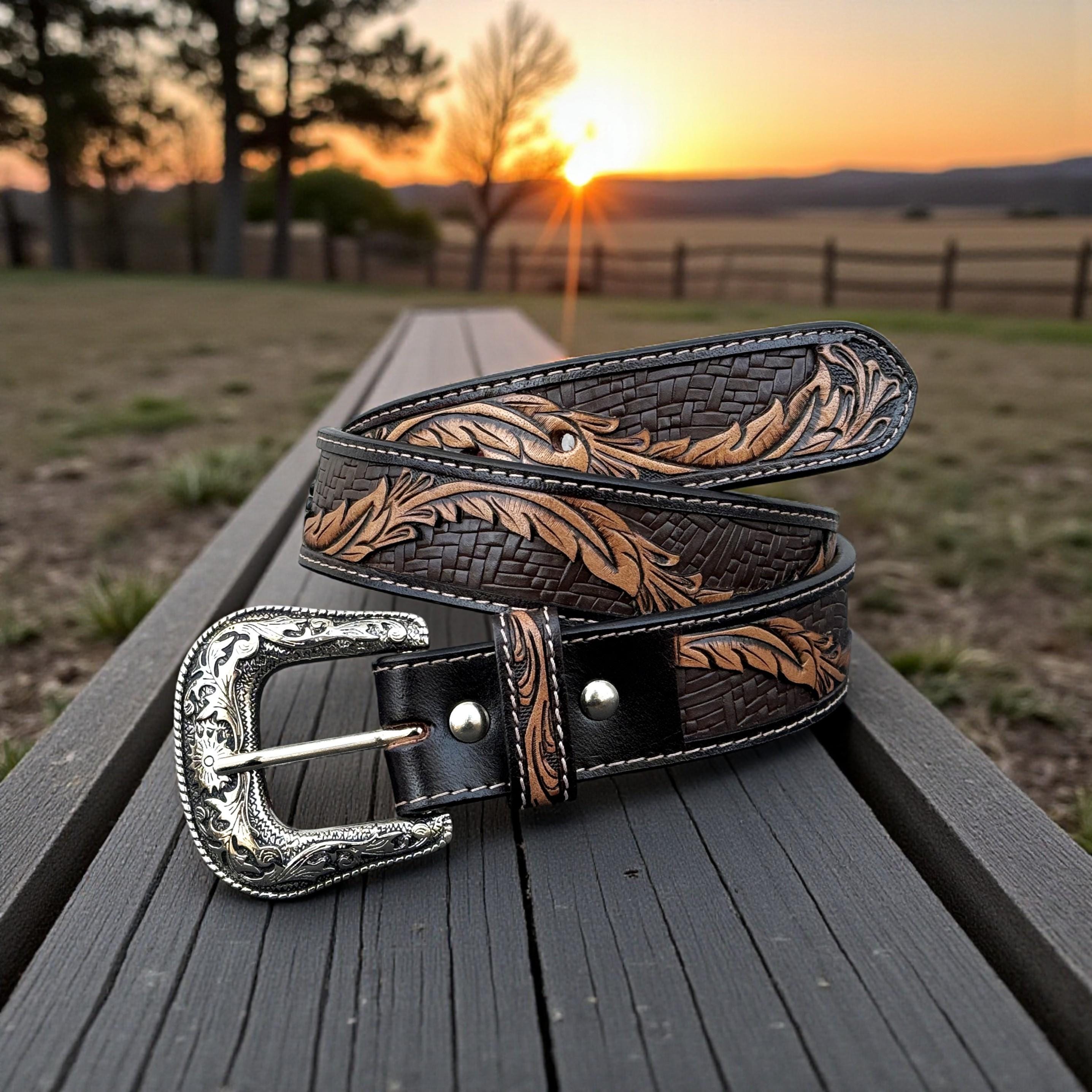 BRAND NEW -ALSO AVAILABLE WITH STRAP- Belt  – Copper Motif, Artisan Design Getting some inlay belts finished up this rainy Thursday  main image 2