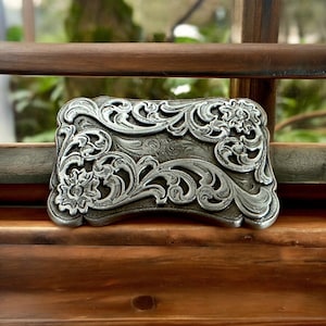 Floral Western Belt Buckle for Men Women, Cowboy Cowgirl Rodeo Removable Belt Buckle for 1.5&quot; Belt Strap