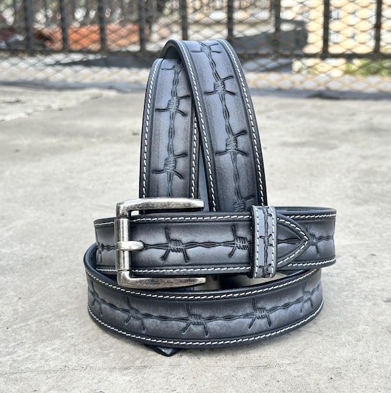 Western Leather Tooled Belt 1.5