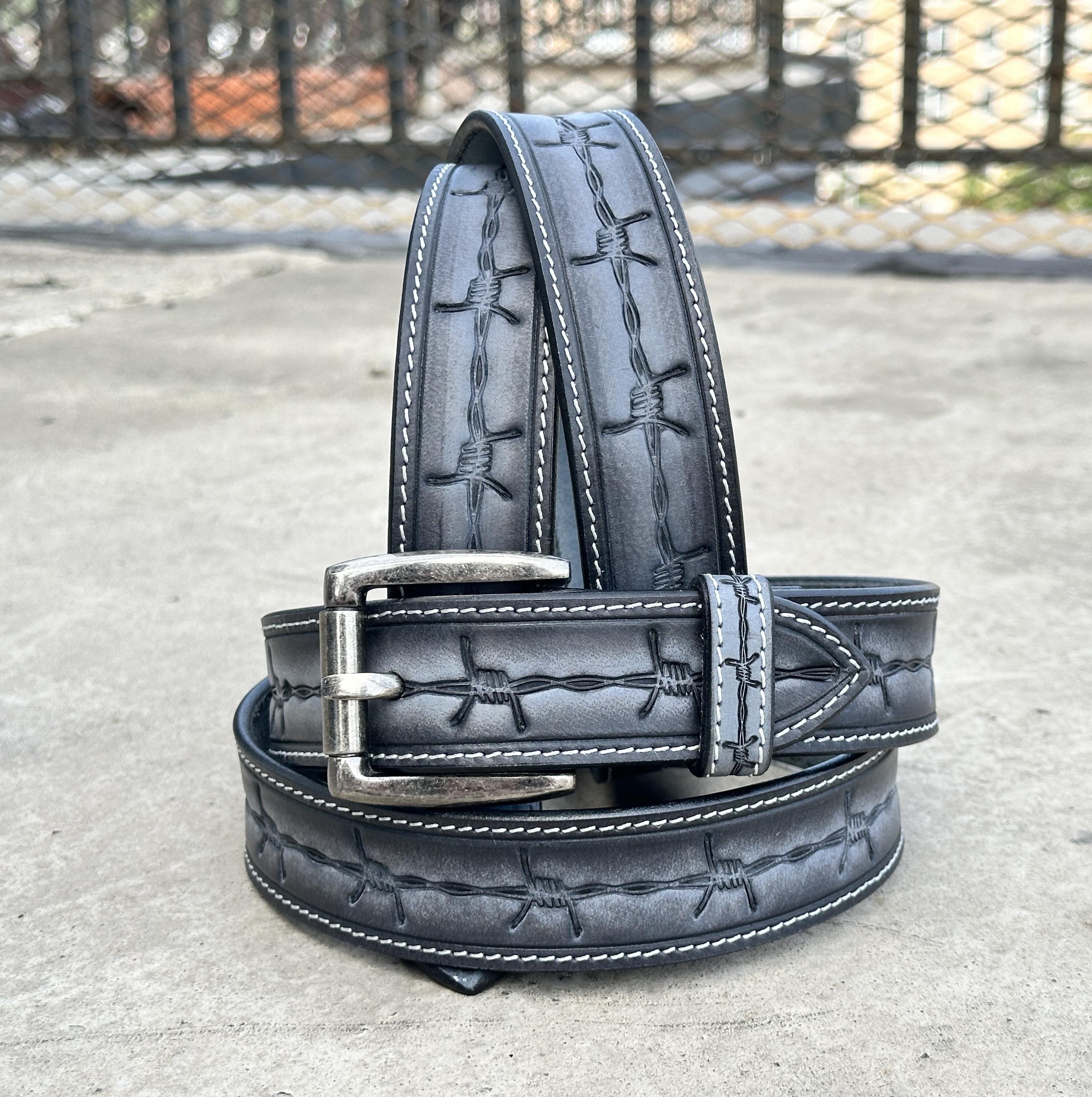 Western Leather Tooled Belt 1.5