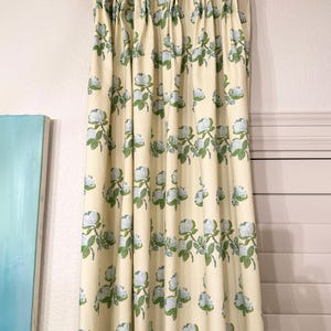 Chinoiserie Custom Designer Martha&#39;s Vineyard Bowood Needlepoint Roses Drapes You Pick the Fabric Style Lined Grand Millennial Green Cream