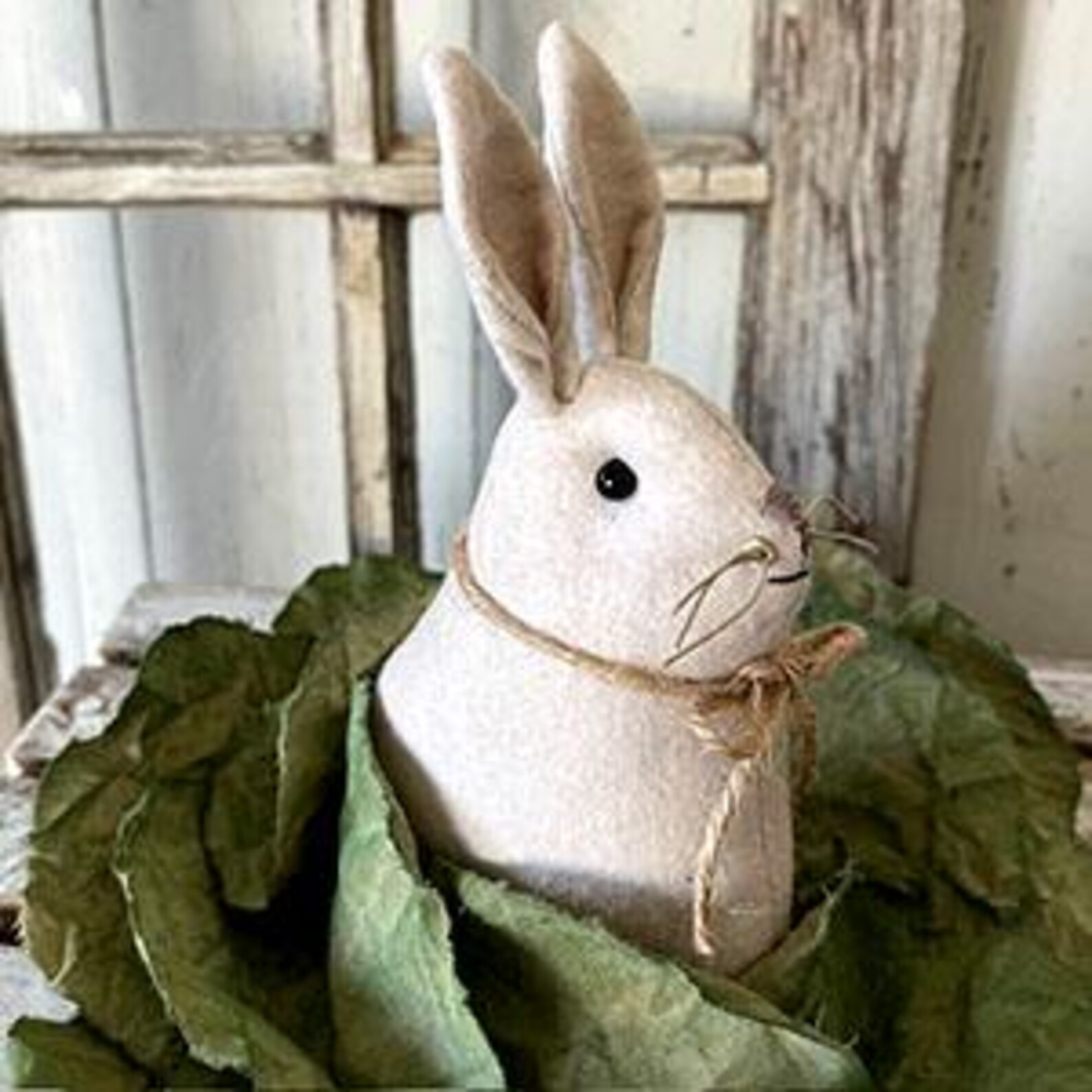 Digital PDF PATTERN, Primitive Spring Cabbage Bunny, Sewing PATTERN ...