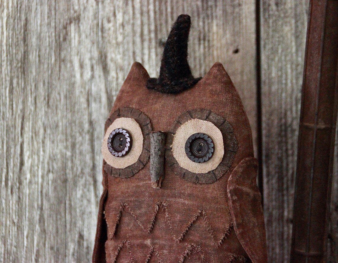 PATTERN Primitive Halloween PDF Pattern, Halloween Owl and Pumpkin ...