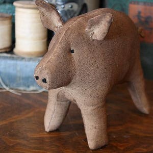 PATTERN Primitive Folk Art Simple Pig Digital PDF Pattern image 1