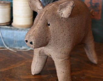 PATTERN Primitive Folk Art Simple Pig Digital PDF Pattern