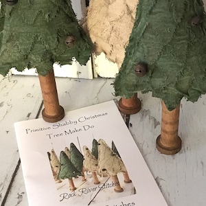 Digital PDF PATTERN Primitive Shabby Christmas Tree Make Do PATTERN