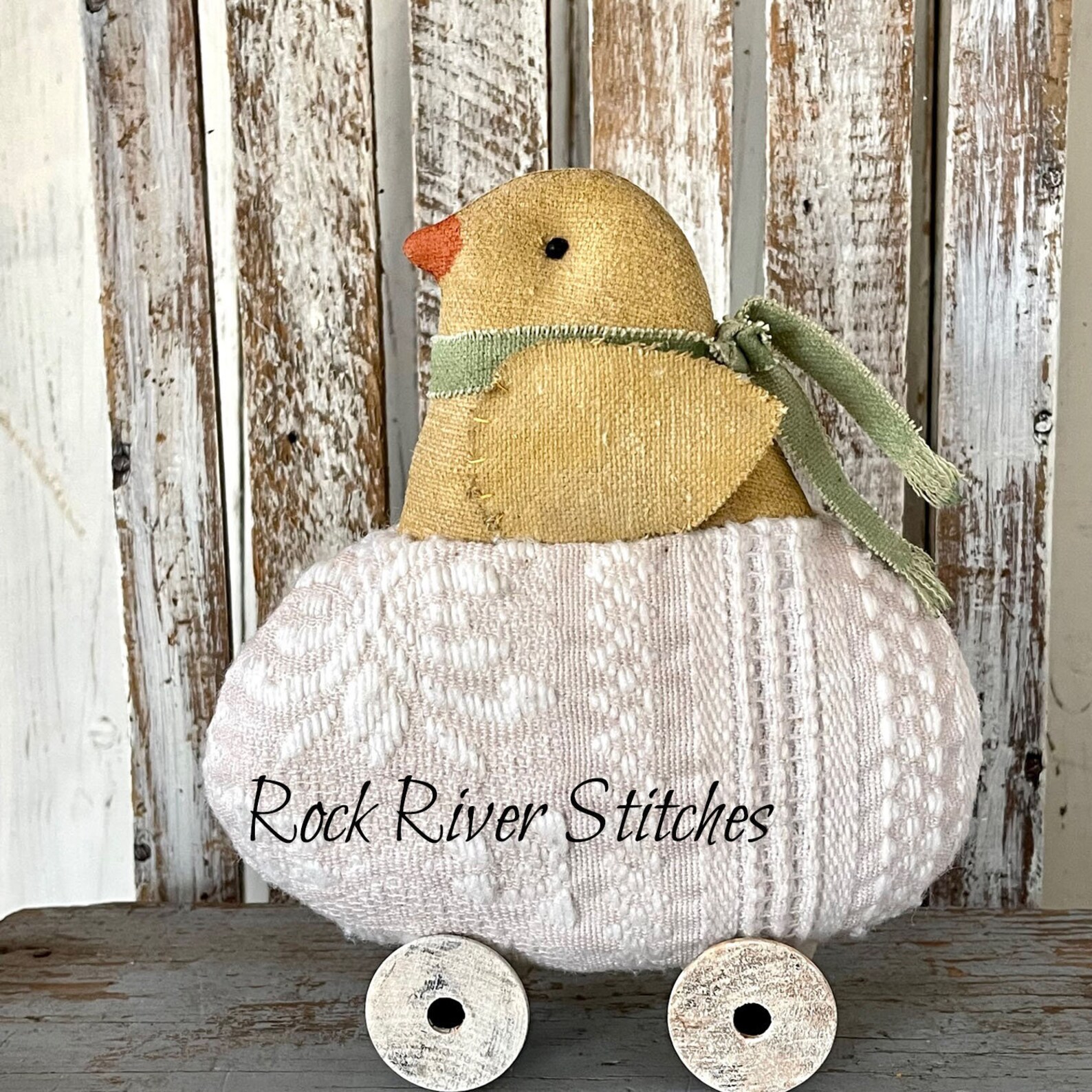 PATTERN PDF Digital Primitive Spring Chick in Eggshell Pattern, Sewing ...