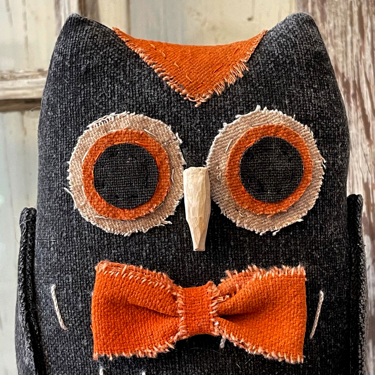 Primitive Halloween Orange & Black Retro Owl Pattern, Digital Pattern ...