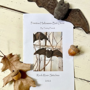 PDF Sewing Pattern, Primitive Halloween Bat Ornie Pattern, Digital Pattern